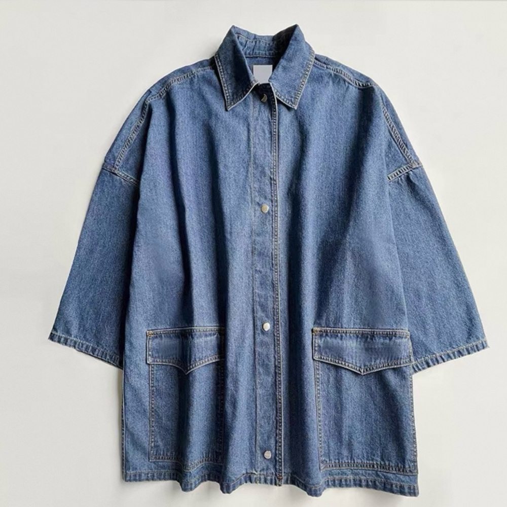 Toteme Denim Oversized Shirt Jacket Soft Blue